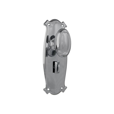 Door Knob Bungalow Privacy Pair Chrome Plated H197xW68xP60mm in Chrome Plated