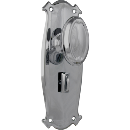 Door Knob Bungalow Privacy Pair Chrome Plated H197xW68xP60mm in Chrome Plated