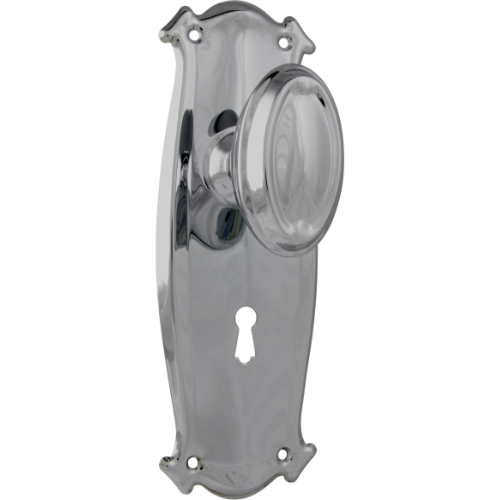 Door Knob Bungalow Lock Pair Chrome Plated H197xW68xP60mm in Chrome Plated