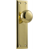 Door Knob Richmond Latch Pair Polished Brass H200xW50xP62mm in Polished Brass