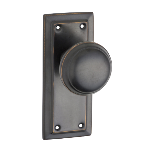 Door Knob Richmond Latch Pair Antique Copper H125xW50xP62mm in Antique Copper