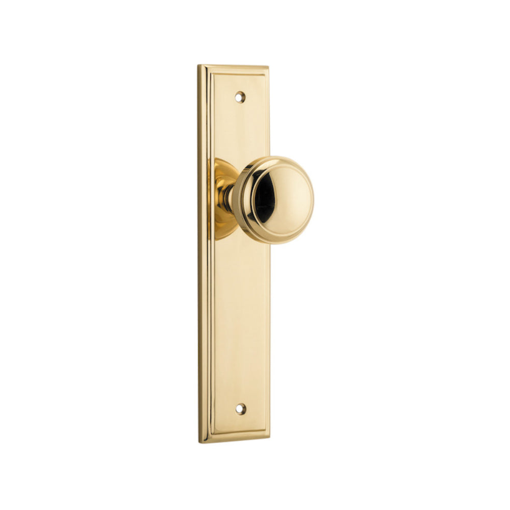 Door Knob Paddington Stepped Latch Polished Brass H237xW50xP68mm in Polished Brass