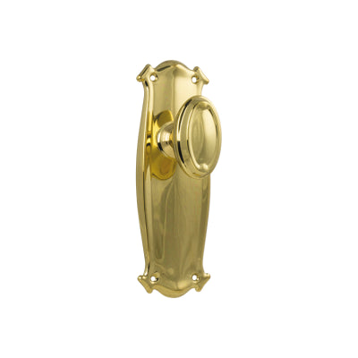 Door Knob Bungalow Latch Pair Polished Brass H197xW68xP60mm in Polished Brass