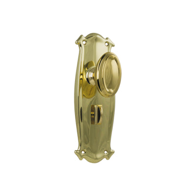 Door Knob Bungalow Privacy Pair Polished Brass H197xW68xP60mm in Polished Brass