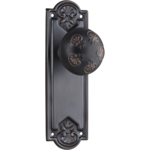 Door Knob Nouveau Latch Pair Antique Copper H188xW58xP60mm in Antique Copper