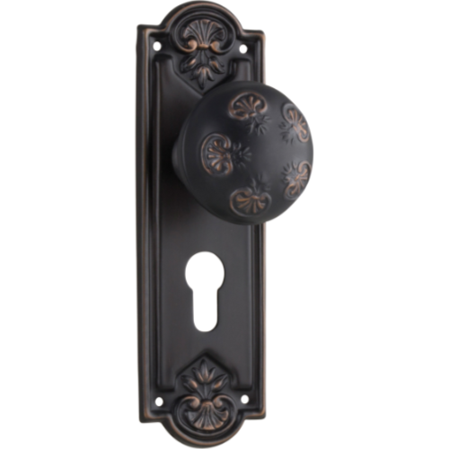 Door Knob Nouveau Euro Pair Antique Copper H188xW58xP60mm in Antique Copper