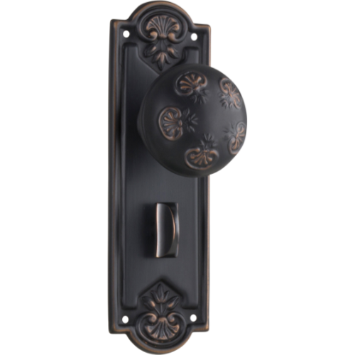 Door Knob Nouveau Privacy Pair Antique Copper H188xW58xP60mm in Antique Copper