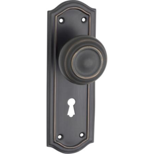 Door Knob Kensington Lock Pair Antique Copper H175xP57xW58mm in Antique Copper