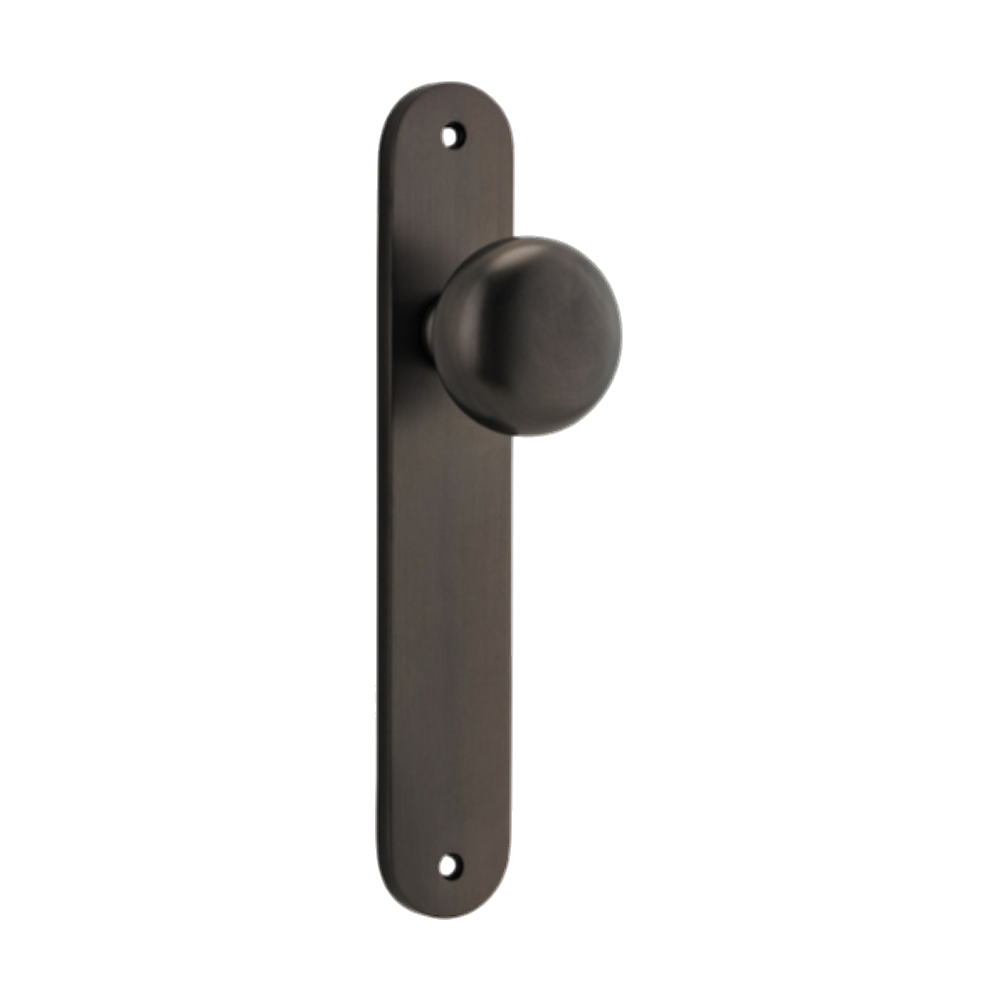 Door Knob Cambridge Oval Latch Signature Brass H240xW40xP67mm in Signature Brass