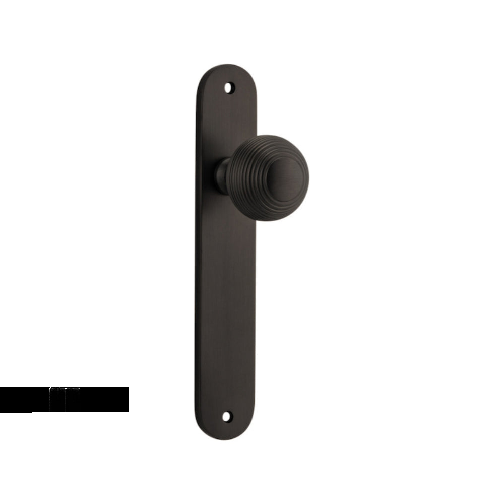 Door Knob Guildford Oval Latch Signature Brass H240xW40xP60mm in Signature Brass