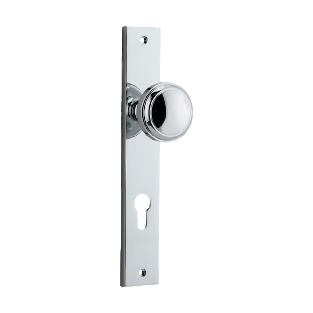 Door Knob Paddington Rectangular Euro Polished Chrome CTC85mm H240xW38xP68mm in Polished Chrome