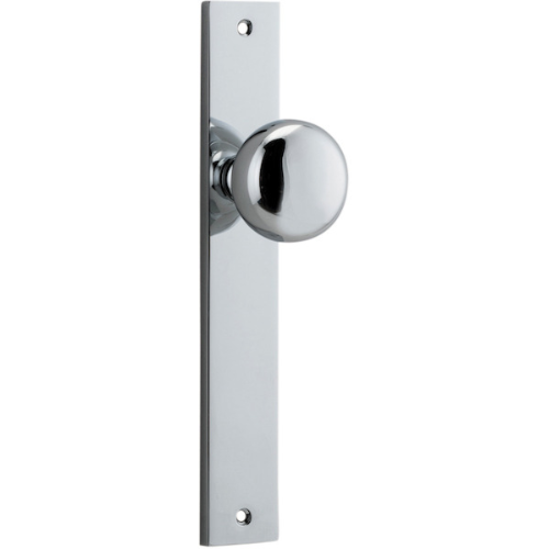 Door Knob Cambridge Rectangular Latch Polished Chrome H240xW38xP67mm in Polished Chrome
