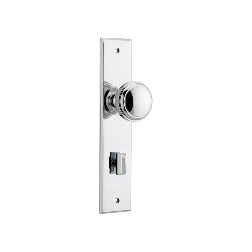 Door Knob Paddington Chamfered Privacy Polished Chrome H240xW50xP63mm in Polished Chrome