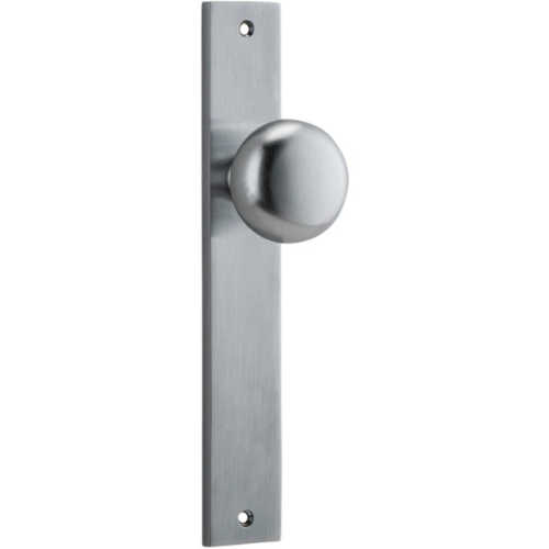 Door Knob Cambridge Rectangular Latch Brushed Chrome H240xW38xP67mm in Brushed Chrome