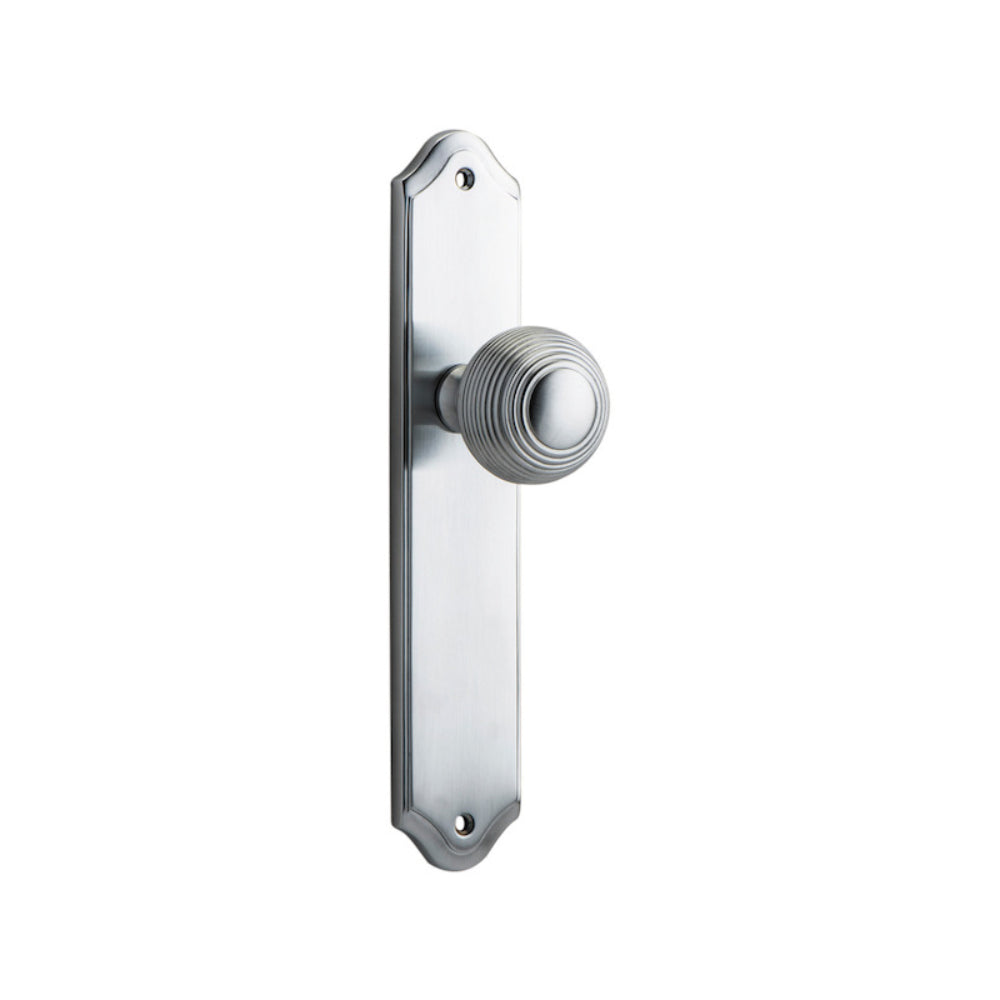 Door Knob Guildford Shouldered Latch Brushed Chrome H237xW50xP60mm in Brushed Chrome