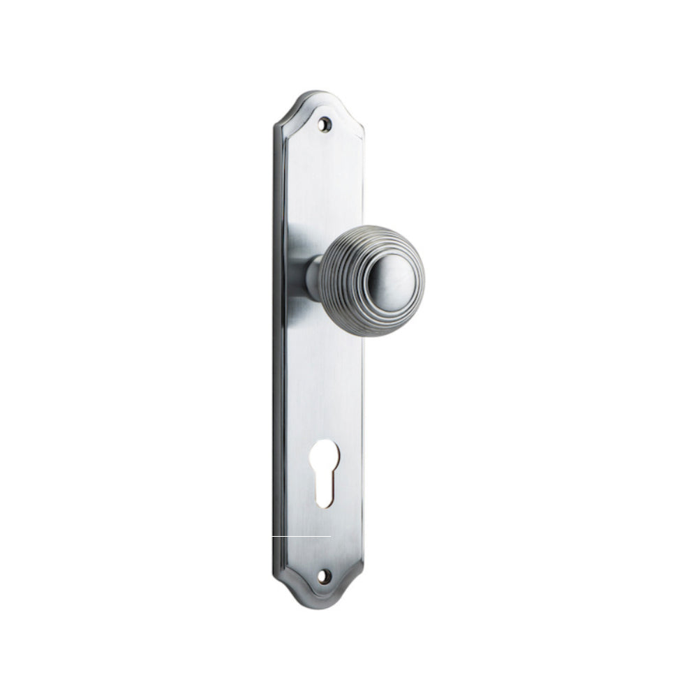 Door Knob Guildford Shouldered Euro Brushed Chrome CTC85mm H237xW50xP60mm in Brushed Chrome