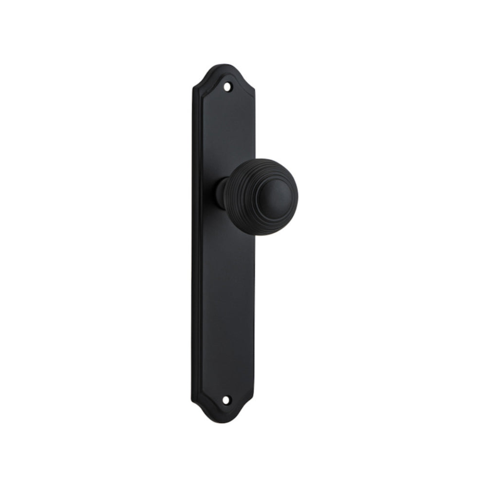 Door Knob Guildford Shouldered Latch Matt Black H237xW50xP60mm in Matt Black