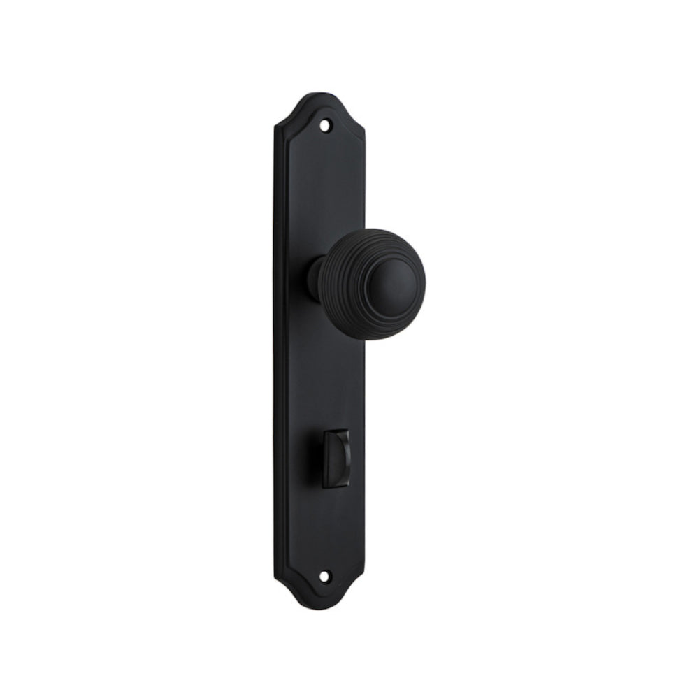Door Knob Guildford Shouldered Privacy Matt Black CTC85mm H237xW50xP60mm in Matt Black