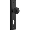 Door Knob Guildford Stepped Euro Matt Black CTC85mm H237xW50xP60mm in Matt Black