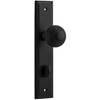 Door Knob Guildford Stepped Privacy Matt Black CTC85mm H237xW50xP60mm in Matt Black