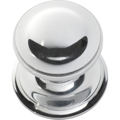 Centre Door Knob Round Chrome Plated P86mm Backplate 85mm in Chrome Plated