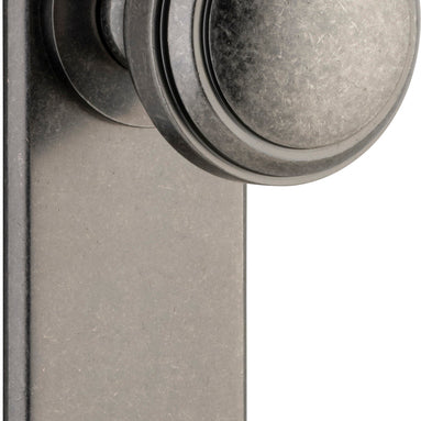 Door Knob Paddington Chamfered Latch Distressed Nickel H240xW50xP63mm in Distressed Nickel