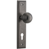 Door Knob Guildford Stepped Euro Distressed Nickel CTC85mm H237xW50xP60mm in Distressed Nickel