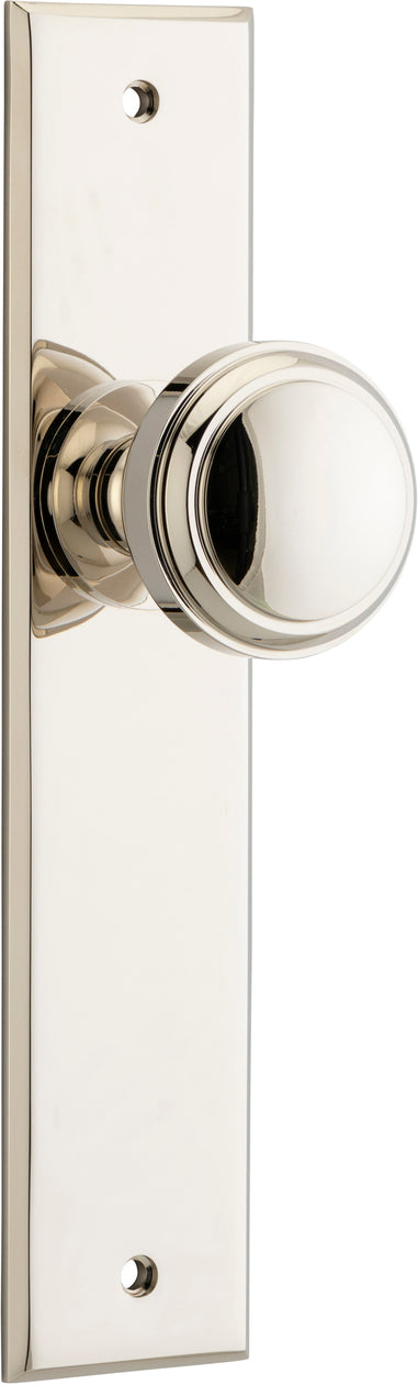 Door Knob Paddington Chamfered Latch Polished Nickel H240xW50xP63mm in Polished Nickel