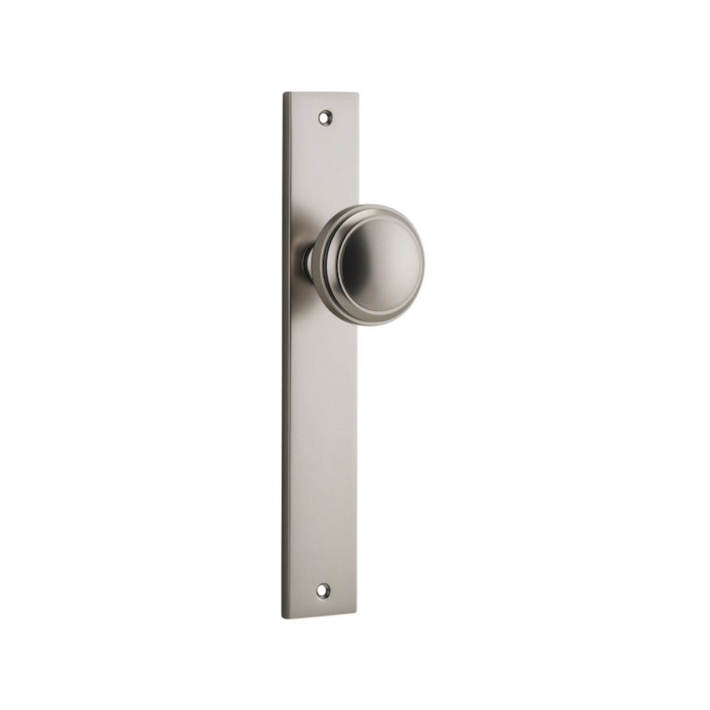 Door Knob Paddington Rectangular Latch Satin Nickel H240xW38xP68mm in Satin Nickel