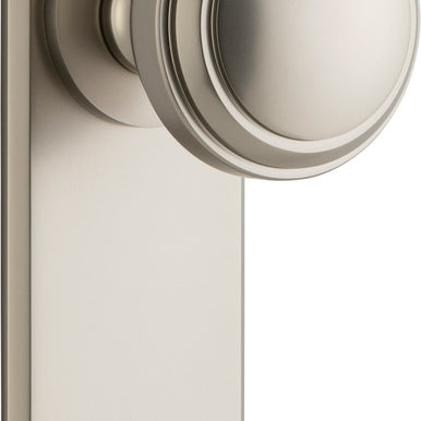 Door Knob Paddington Chamfered Latch Satin Nickel H240xW50xP63mm in Satin Nickel
