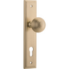 Door Knob Guildford Stepped Euro Brushed Brass CTC85mm H237xW50xP60mm in Brushed Brass