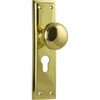 Door Knob Milton Euro Pair Unlacquered Polished Brass H200xW50xP73mm in Unlacquered Polished Brass