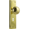 Door Knob Milton Lock Pair Unlacquered Polished Brass H200xW50xP73mm in Unlacquered Polished Brass