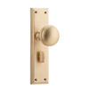 Door Knob Milton Privacy Pair Unlacquered Satin Brass H200xW50xP73mm in Unlacquered Satin Brass