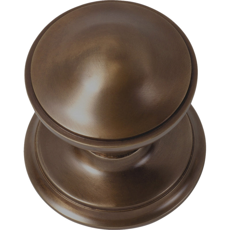 Centre Door Knob Round Antique Brass P86mm Backplate 85mm in Antique Brass