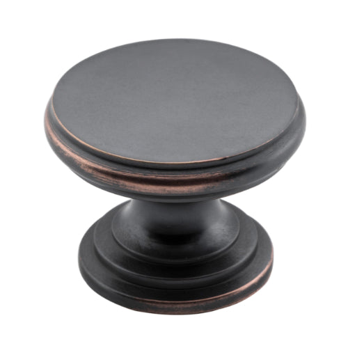 Cupboard Knob Flat Antique Copper D32xP23mm in Antique Copper