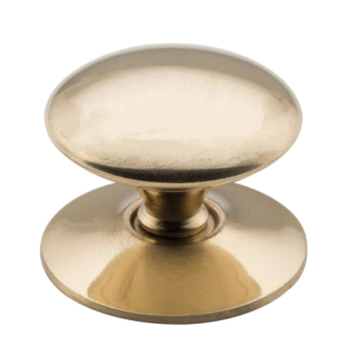 Cupboard Knob Sheet Brass Victorian Polished Brass D32xP26mm in Polished Brass