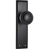 Door Knob Milton Latch Pair Matt Black H200xW50xP73mm in Matt Black