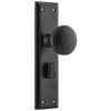 Door Knob Milton Privacy Pair Matt Black H200xW50xP73mm in Matt Black