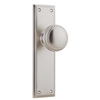 Door Knob Milton Latch Pair Satin Nickel H200xW50xP73mm in Satin Nickel