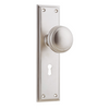 Door Knob Milton Lock Pair Satin Nickel H200xW50xP73mm in Satin Nickel
