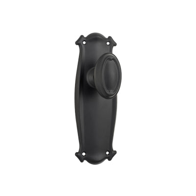Door Knob Bungalow Latch Pair Matt Black H197xW68xP60mm in Matt Black
