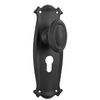 Door Knob Bungalow Euro Pair Matt Black H197xW68xP60mm in Matt Black