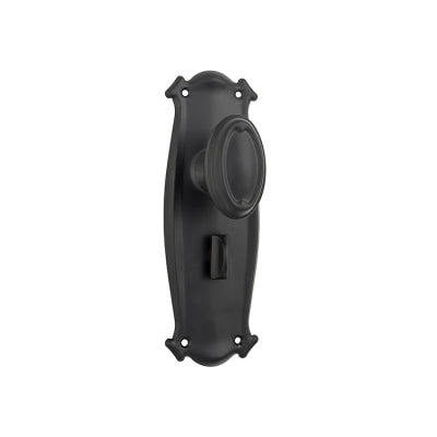 Door Knob Bungalow Privacy Pair Matt Black H197xW68xP60mm in Matt Black