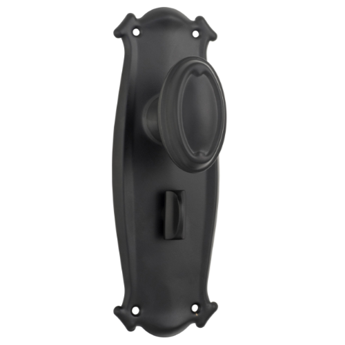 Door Knob Bungalow Privacy Pair Matt Black H197xW68xP60mm in Matt Black