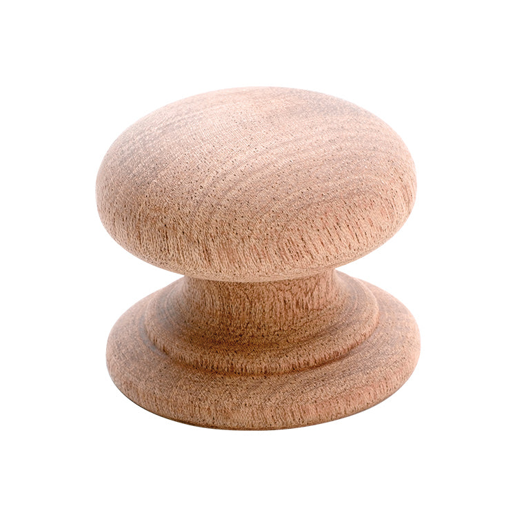 Cupboard Knob Mushroom Wooden Screw Mahogany D54xP39mm in Cedar Finish