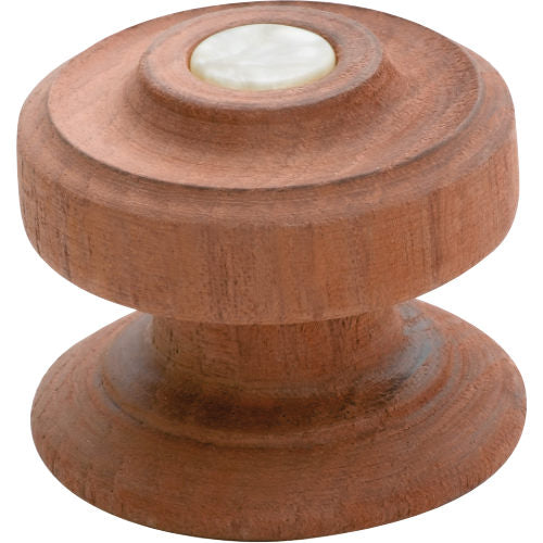Cupboard Knob Button Wooden Screw Mahogany D54xP34mm in Cedar Finish