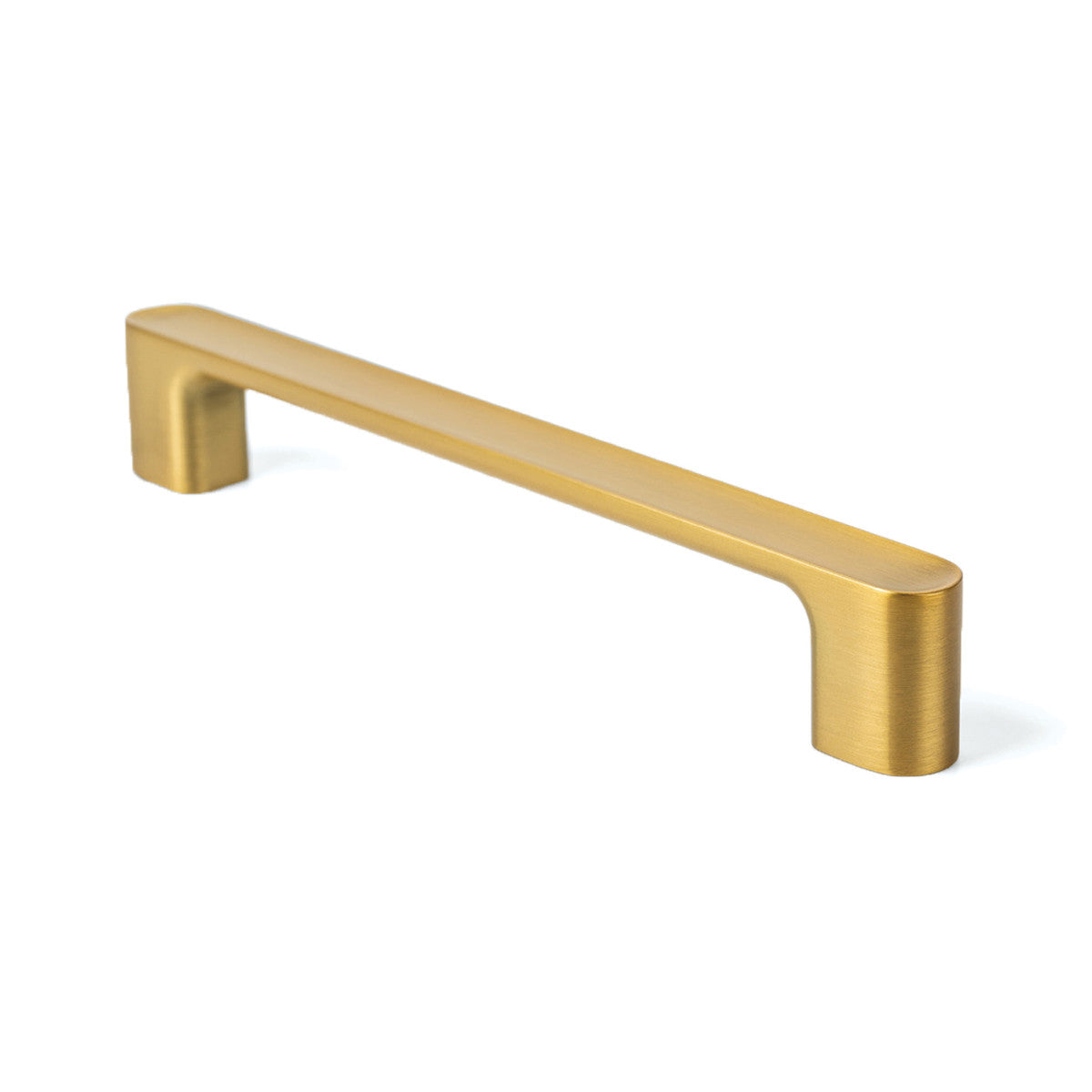 Brushed bronze Momo LUV cabinet pull handle with sleek, curved design for modern kitchen or furniture cabinet doors.