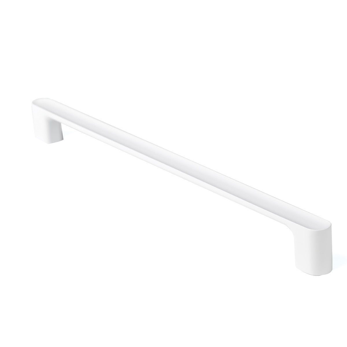 Momo LUV cabinet pull handle in white finish, featuring sleek modern design for kitchen or bathroom cabinetry.
