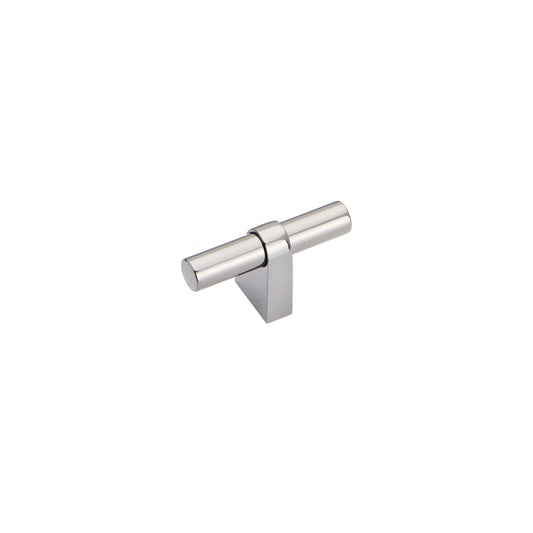 LORETO T KNOB 60MM POLISHED NICKEL in Polished Nickel
